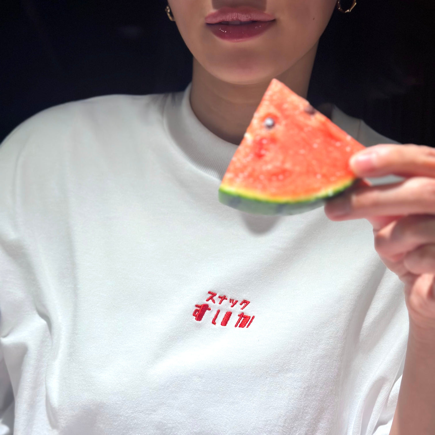 スナックすいか ロゴ刺繍Tシャツ