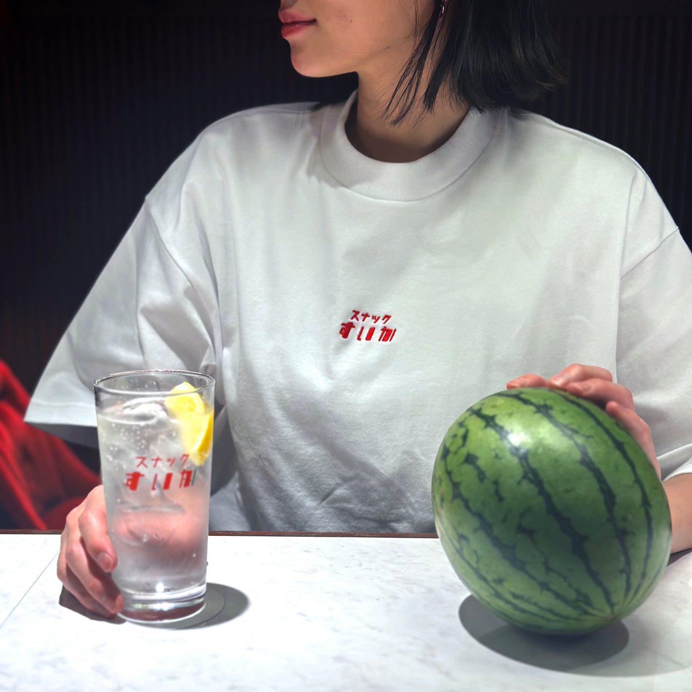 スナックすいか ロゴ刺繍Tシャツ