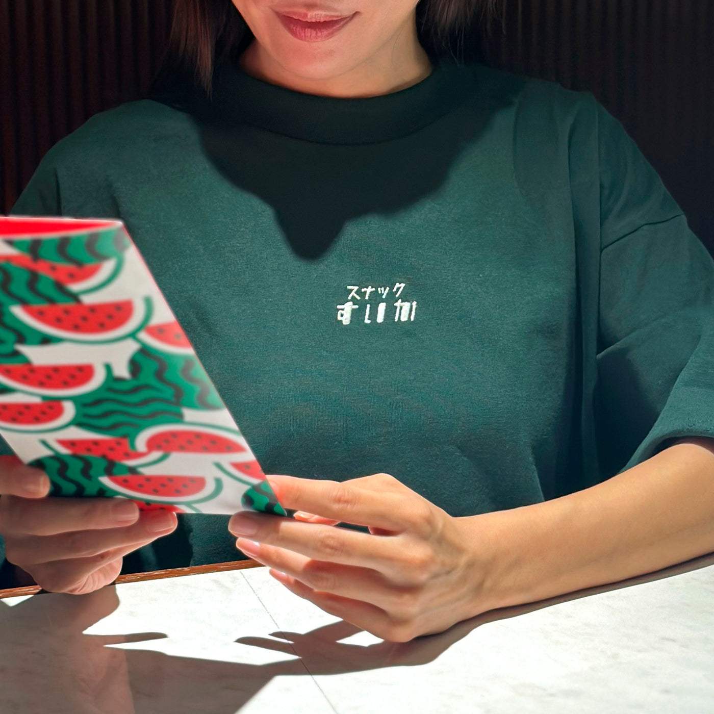 スナックすいか ロゴ刺繍Tシャツ
